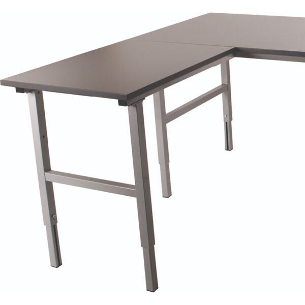 Vinkelbord 1200x600x24mm, laminat grå
